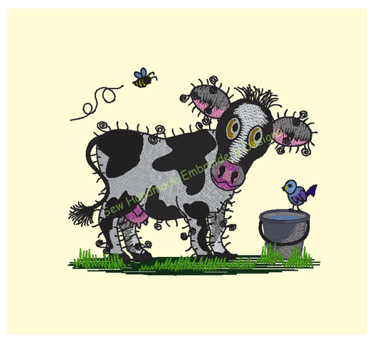 RAGGY COW Machine Embroidery Design
