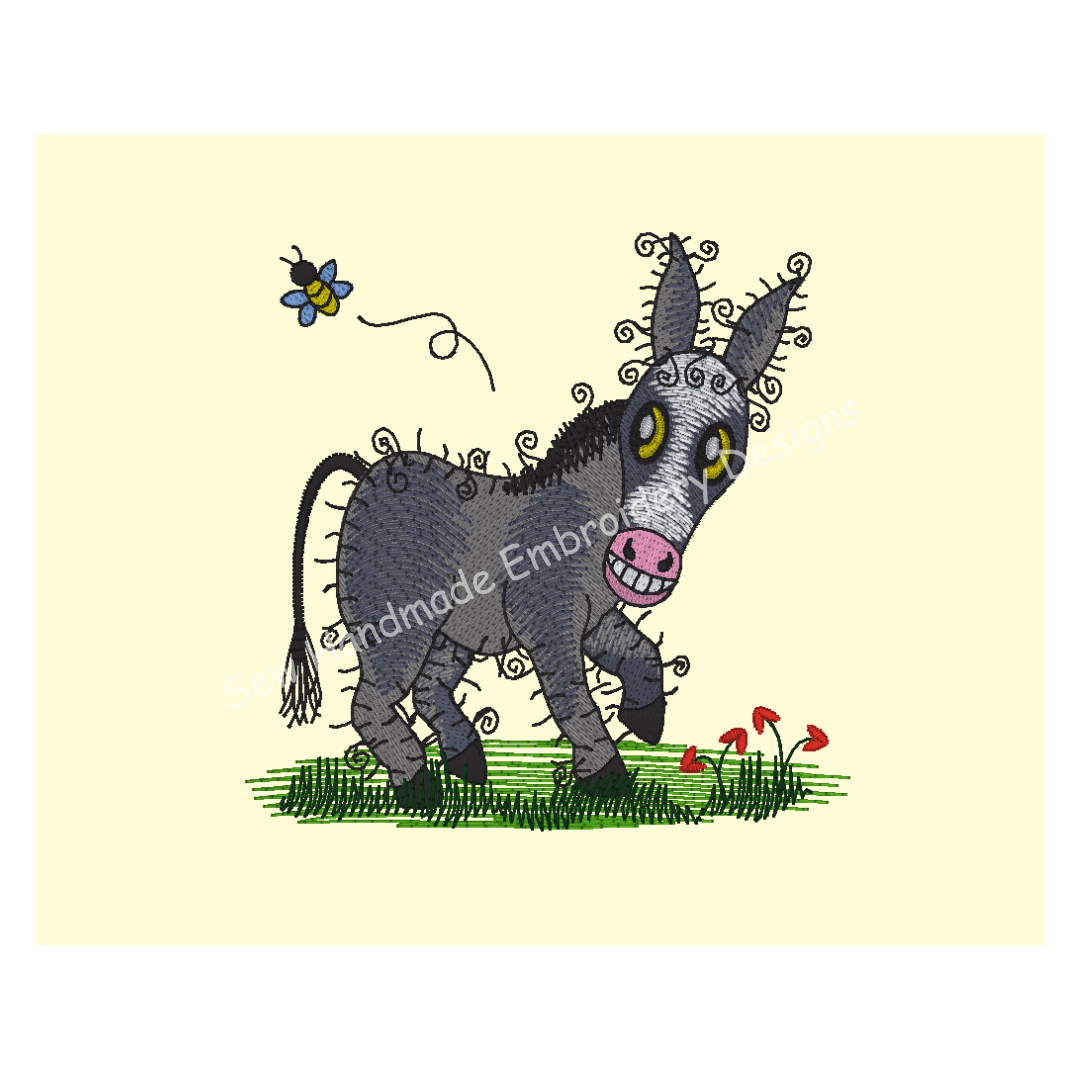 RAGGY DONKEY Machine Embroidery Design