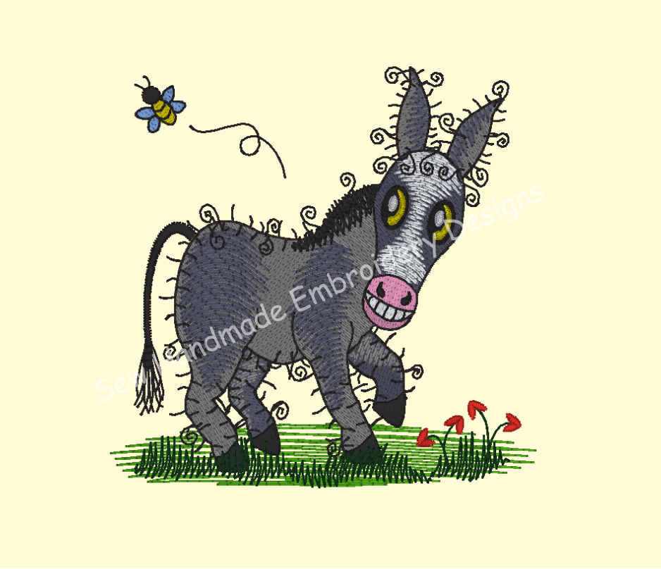 RAGGY DONKEY Machine Embroidery Design