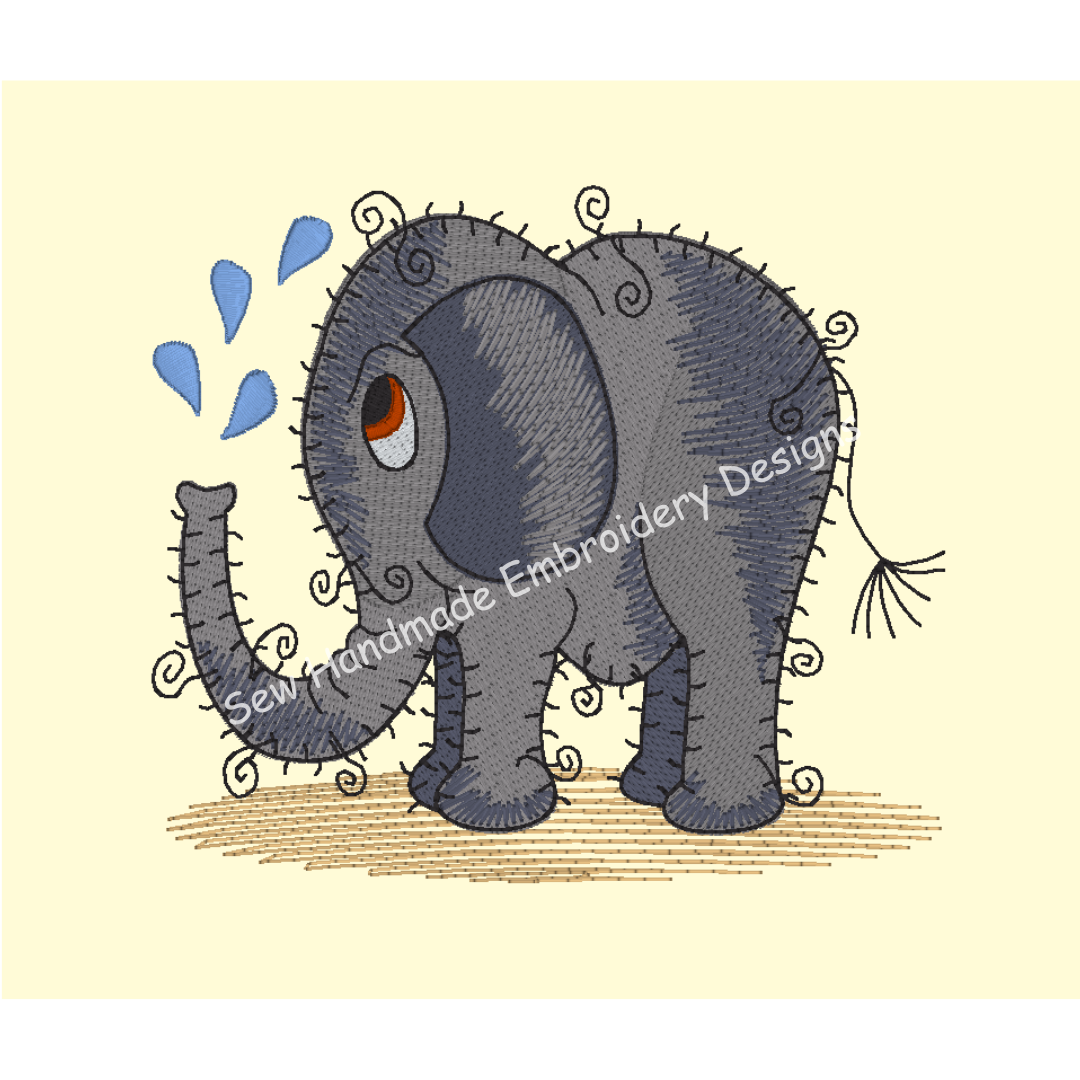 RAGGY ELEPHANT Machine Embroidery Design
