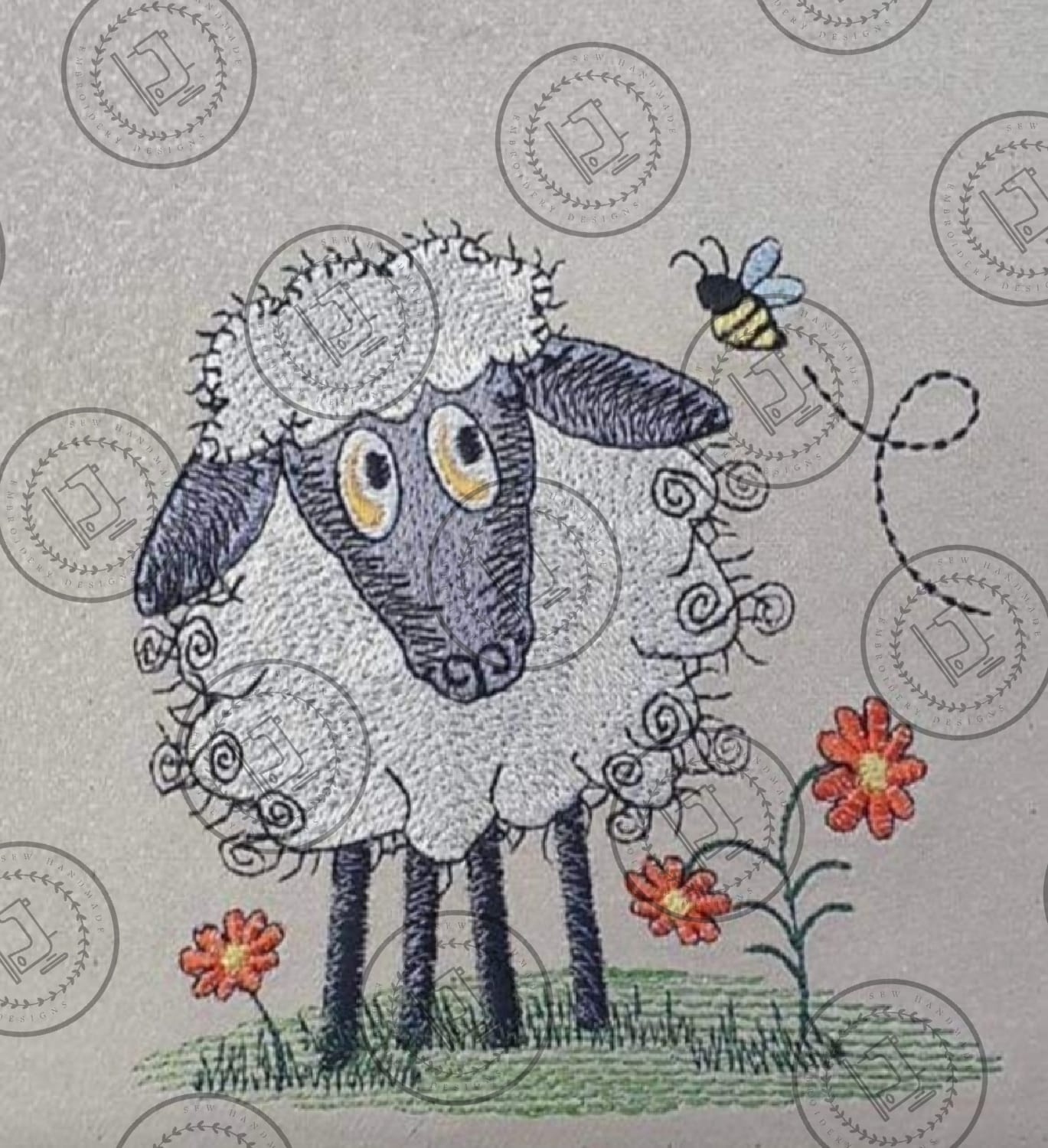 RAGGY SHEEP Machine Embroidery Design