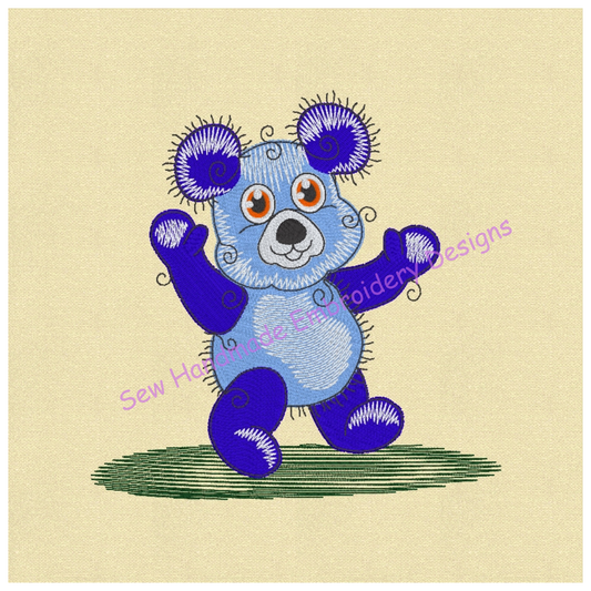RAGGY TED TEDDY BEAR Machine Embroidery Design