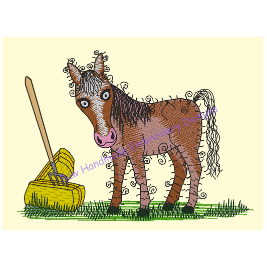 RAGGY HORSE Machine Embroidery Design