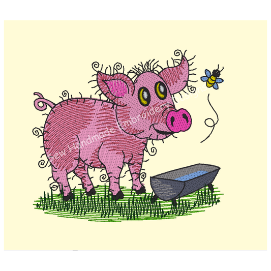RAGGY PIG Machine Embroidery Design