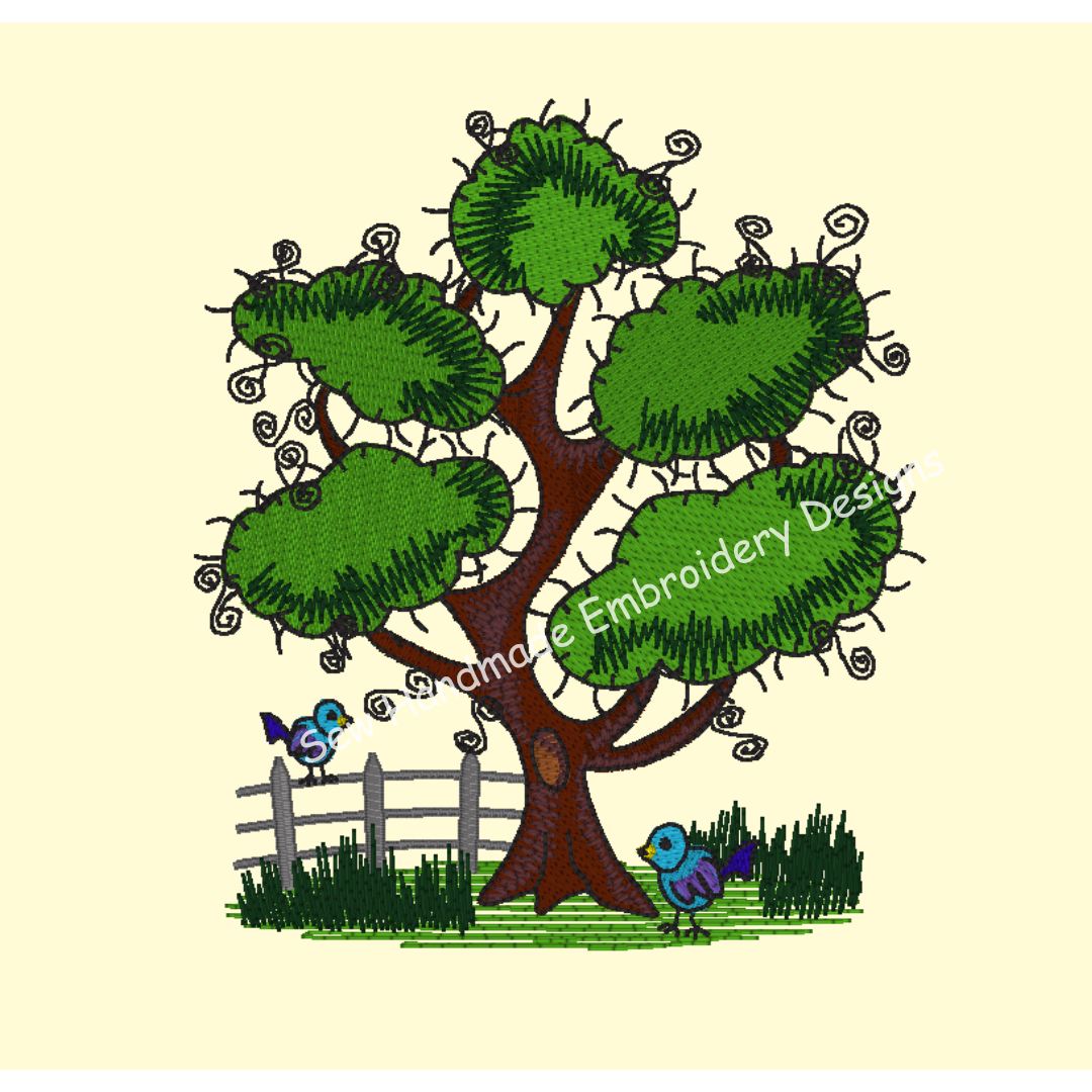 RAGGY TREE Machine Embroidery Design