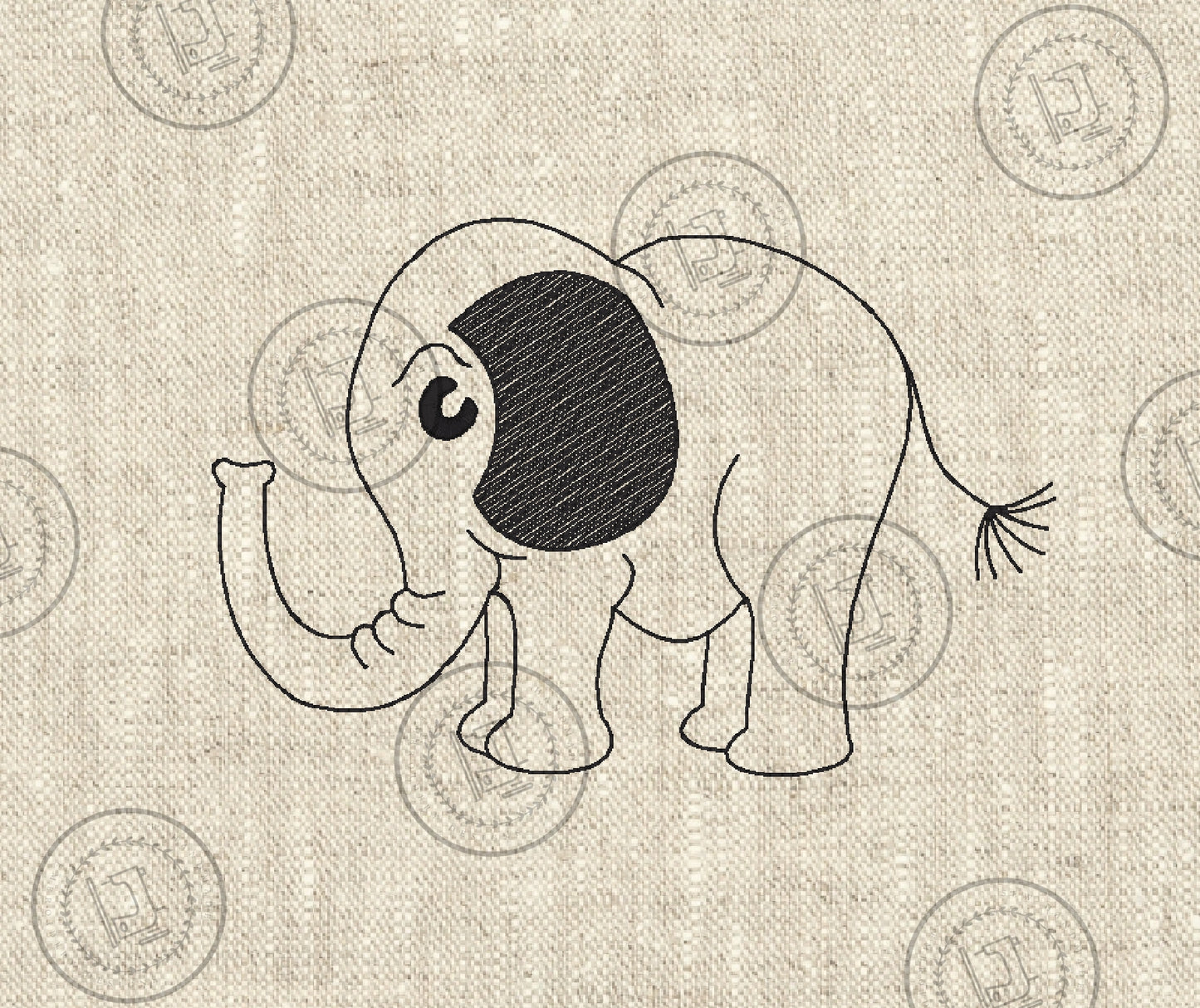 SKETCH ELEPHANT Machine Embroidery Design