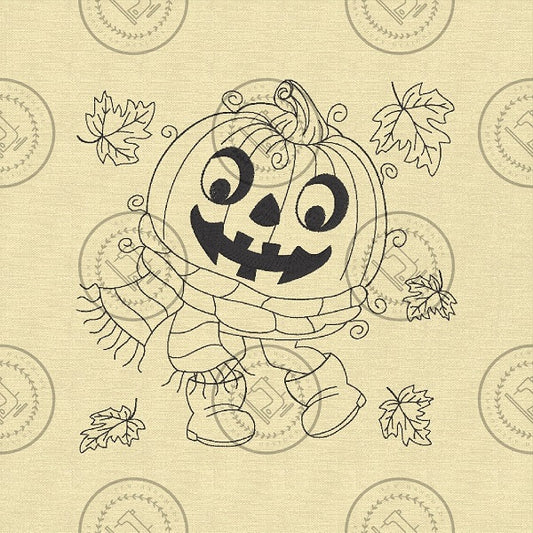 SKETCH RAGGY HARVEST HALLOWEEN PUMPKIN Machine Embroidery Design