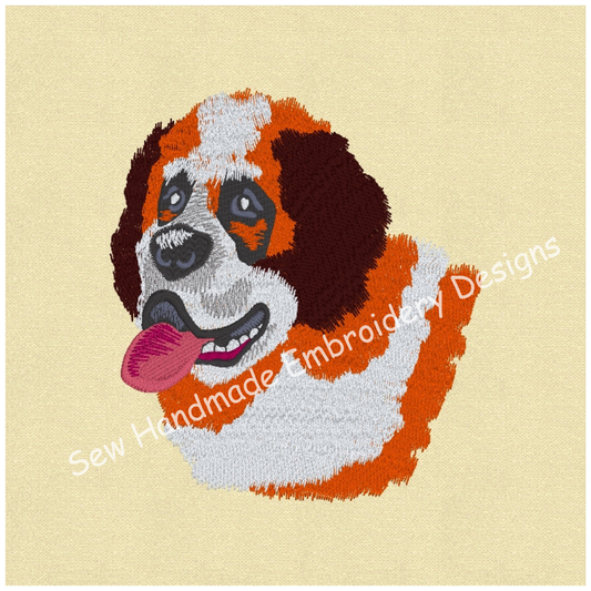 SAINT BERNARD PUPPY DOG Machine Embroidery Design