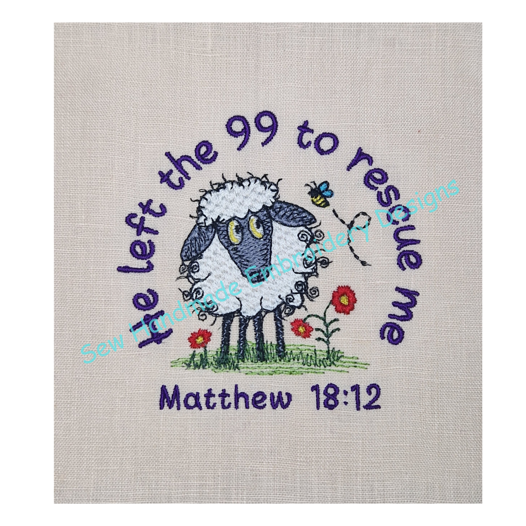 SCRIPTURE RAGGY SHEEP Machine Embroidery Design