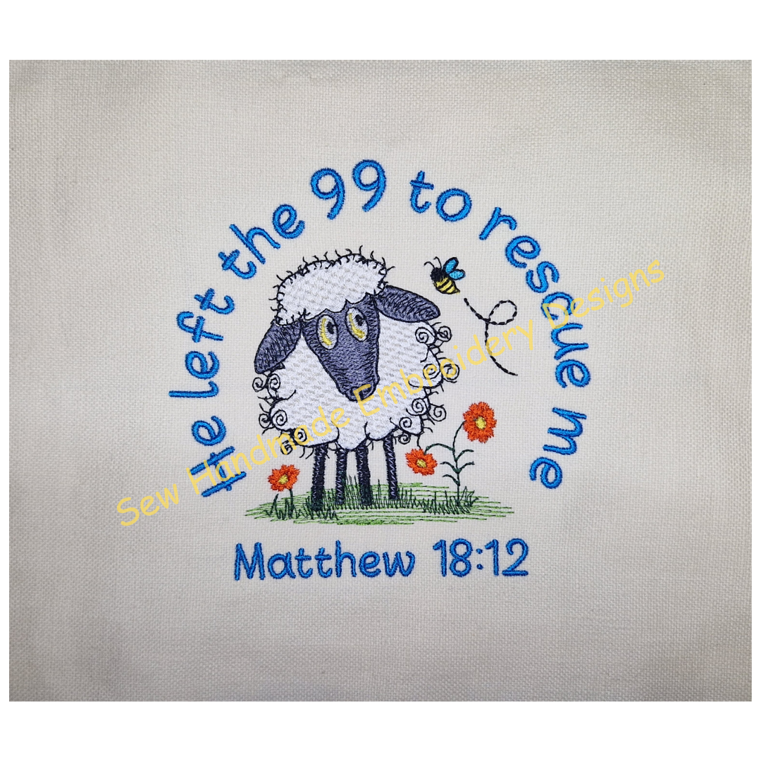 SCRIPTURE RAGGY SHEEP Machine Embroidery Design