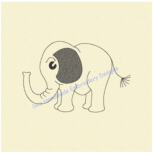 SKETCH ELEPHANT Machine Embroidery Design