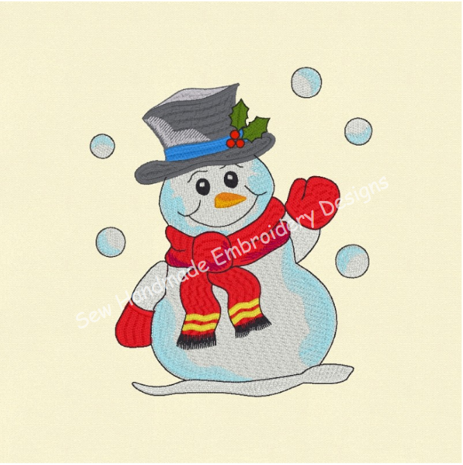 SNOWMAN Machine Embroidery Design - OSM21   5.25 x 6.25