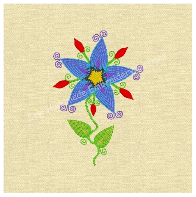 SWIRLY FLOWER Machine Embroidery Design