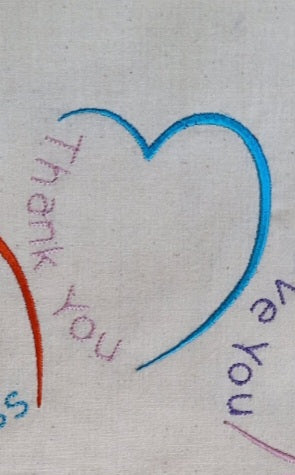 THANK YOU HEART Machine Embroidery Design - TH824  4 x 4