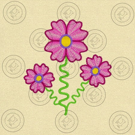TRIPLE RIPPLE FLOWER Embroidery Design - TRF923  4 x 4