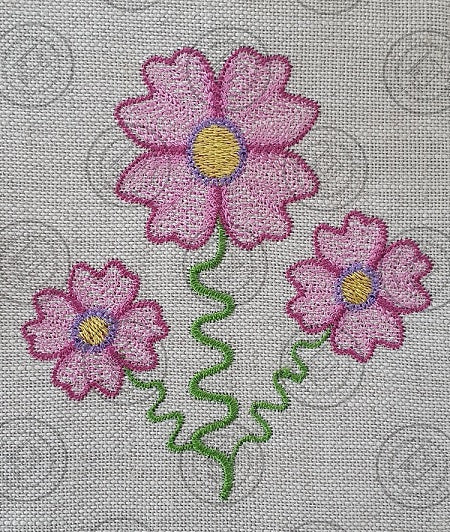 TRIPLE RIPPLE FLOWER Embroidery Design - TRF923  4 x 4