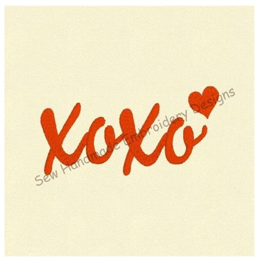 VALENTINE KISSES LOVE & HUGS Machine Embroidery Design