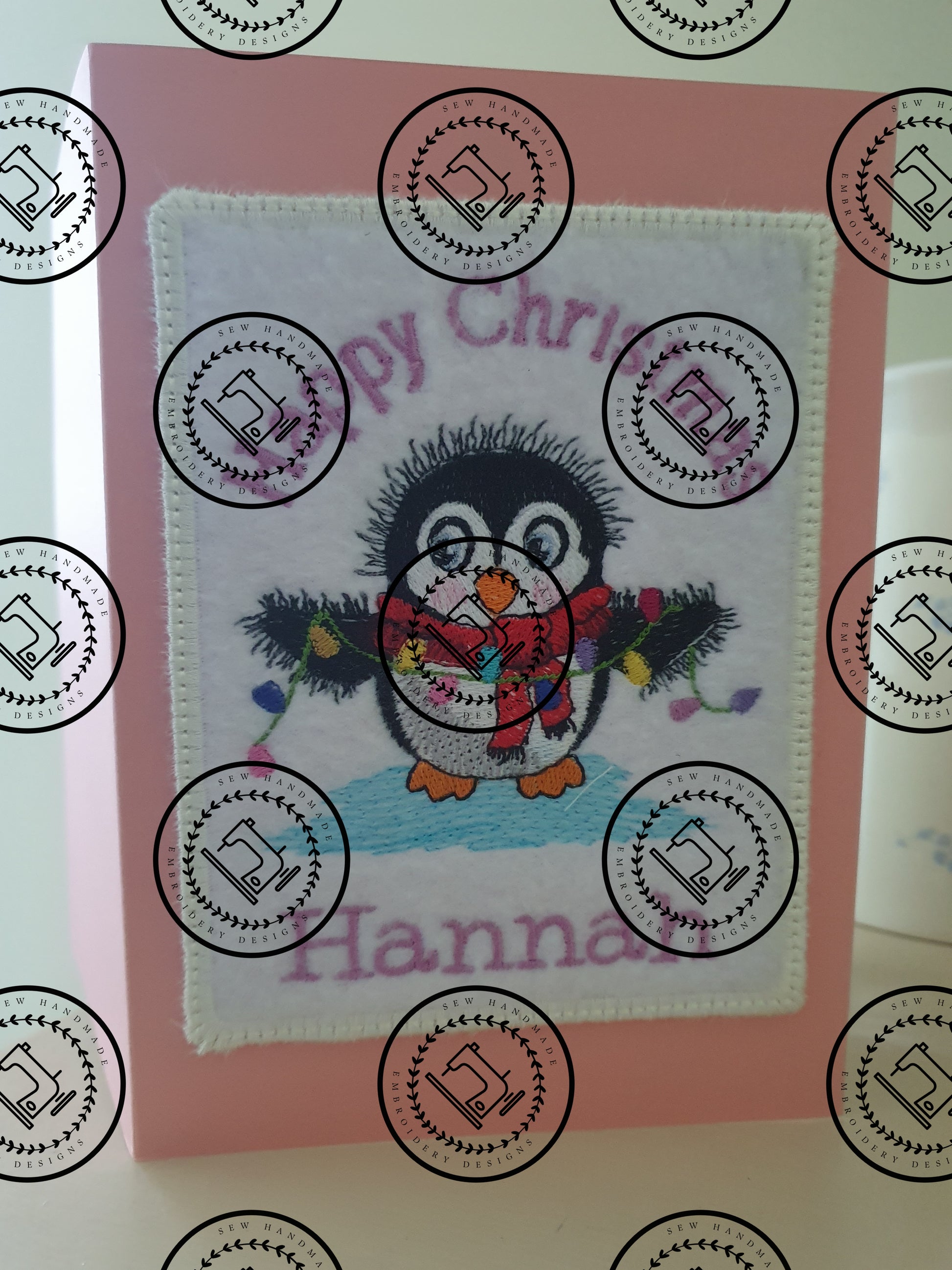 Christmas Penguin machine embroidery design  