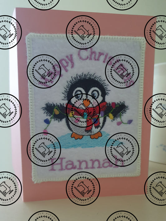 Christmas Penguin machine embroidery design  