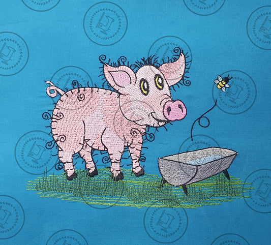 RAGGY PIG Machine Embroidery Design