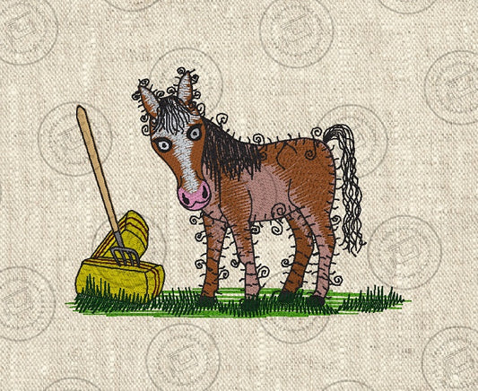 RAGGY HORSE Machine Embroidery Design