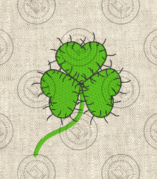 RAGGY SHAMROCK Embroidery Design - RSR023   2.5 x 3