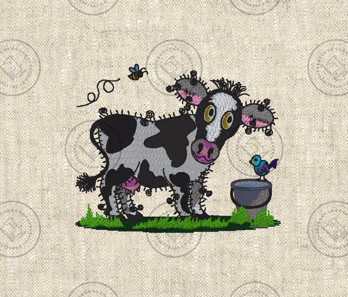 RAGGY COW Machine Embroidery Design