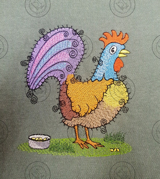 RAGGY ROOSTER Machine Embroidery Design