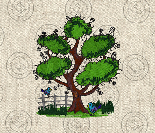 RAGGY TREE Machine Embroidery Design