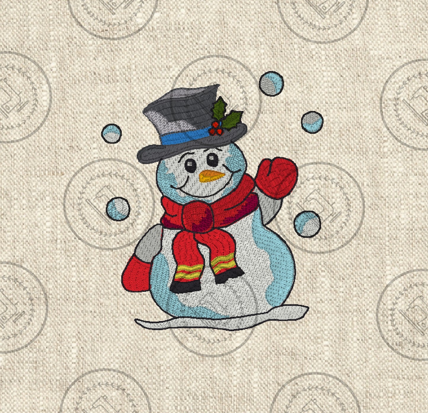 SNOWMAN Embroidery Design - OSM21   5.25 x 6.25